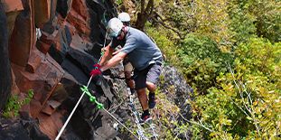 Easy Mountain Cliff Climbing- Via Ferrata Adventure at Lavilleon