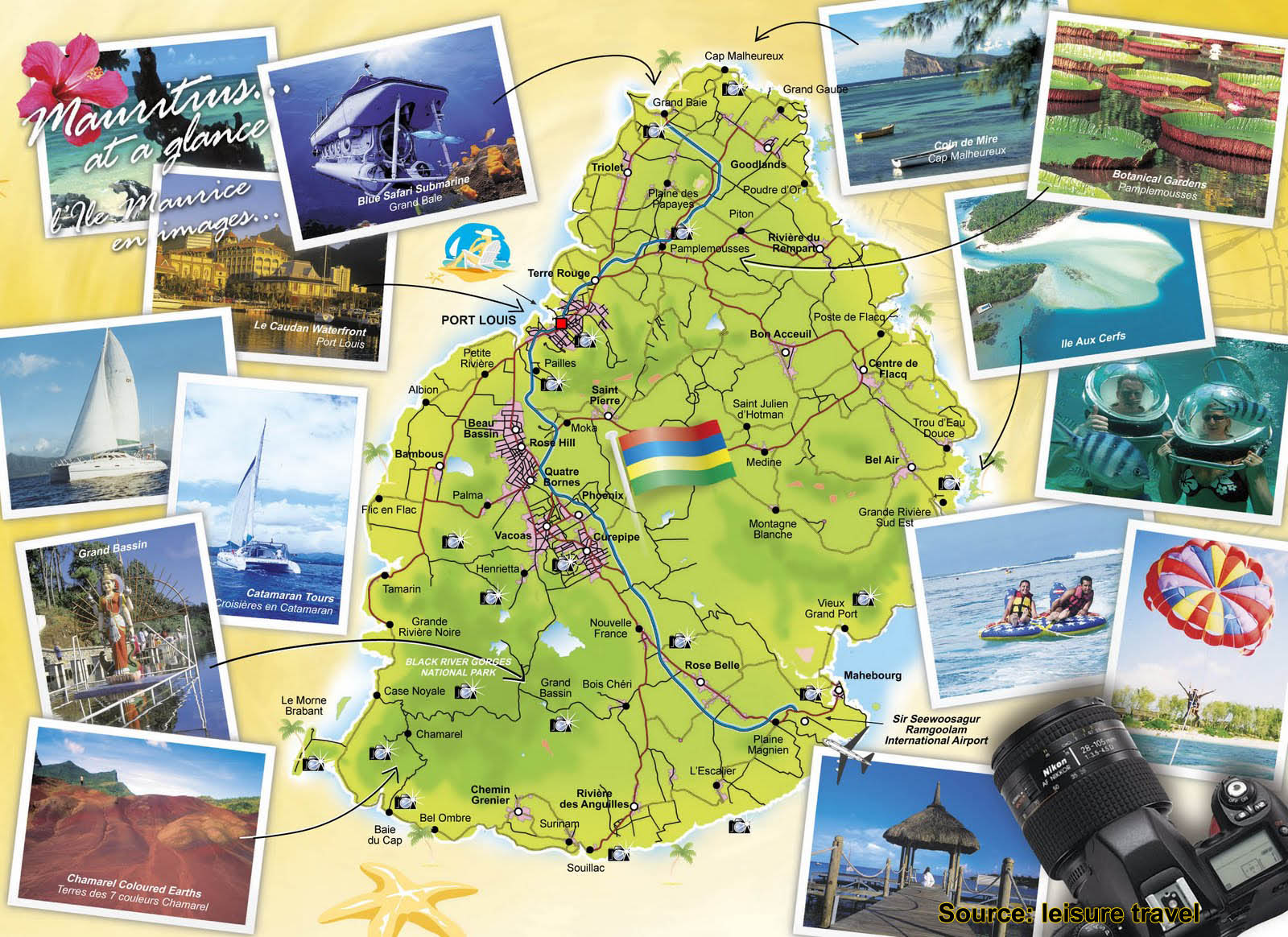 mauritius tourist attractions map