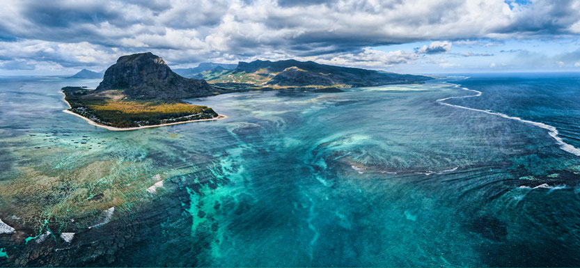 helicopter tour mauritius underwater waterfall price