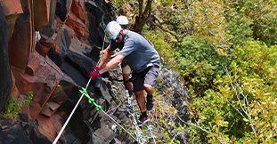 Easy Mountain Cliff Climbing- Via Ferrata Adventure at Lavilleon